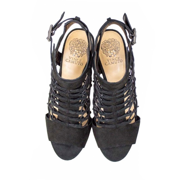 Vince Camuto Black Gladiator Heels Size 9.5 - Picture 5 of 8